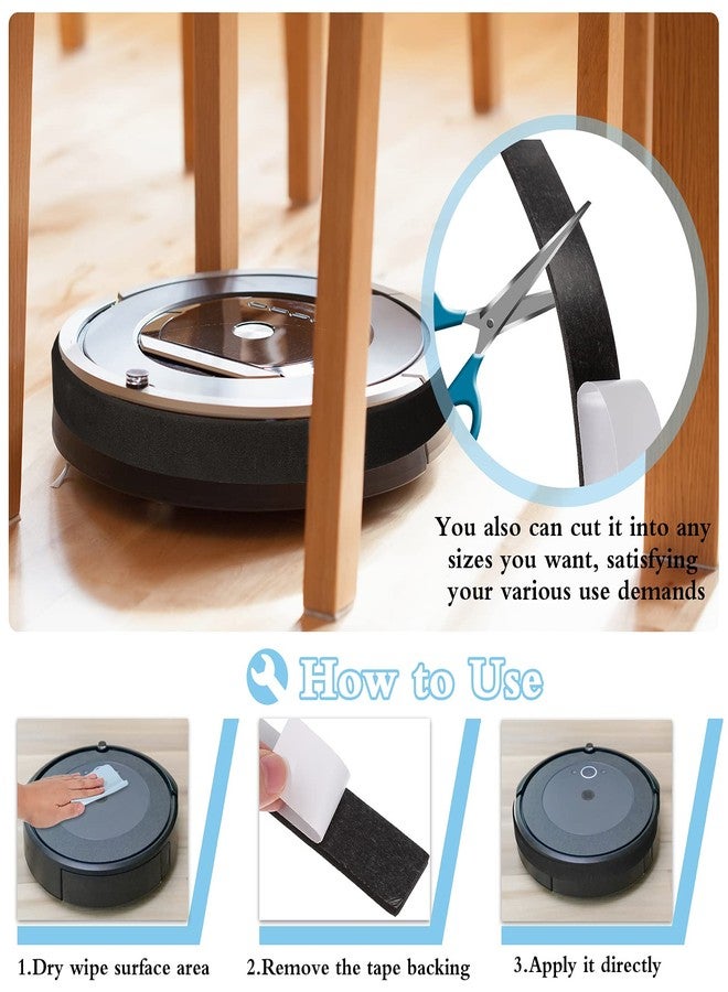 Outus 4 Pieces Robot Vacuum Bumper Soft Bumper Sweeping Robot Protector Black Sweeping Cover for Furniture Vacuum Cleaner Home Office Restaurant Applications - Image 4